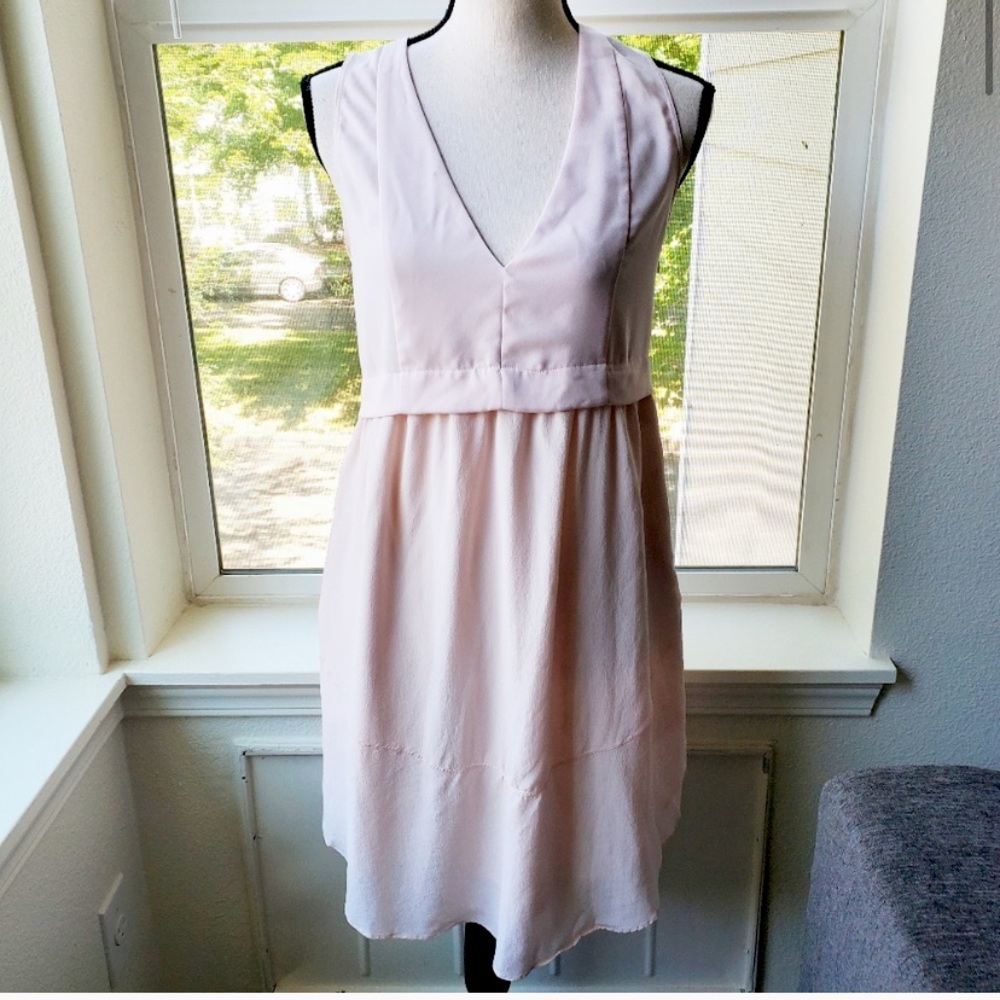 Aritzia Wilfred Vignette Light Pink Silk Dress | 4